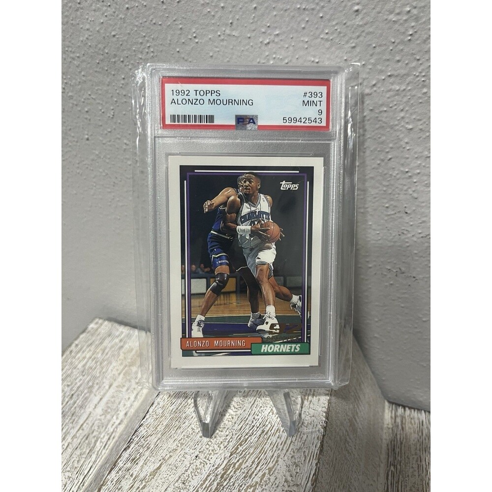 Alonzo Mourning 1992 Topps #393 Rookie RC PSA 9 MINT Charlotte Hornets HOF